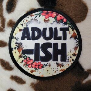 Adultish Sublimation DYI Fabric Hat Patch Glue Iron On Sew Hat Patch